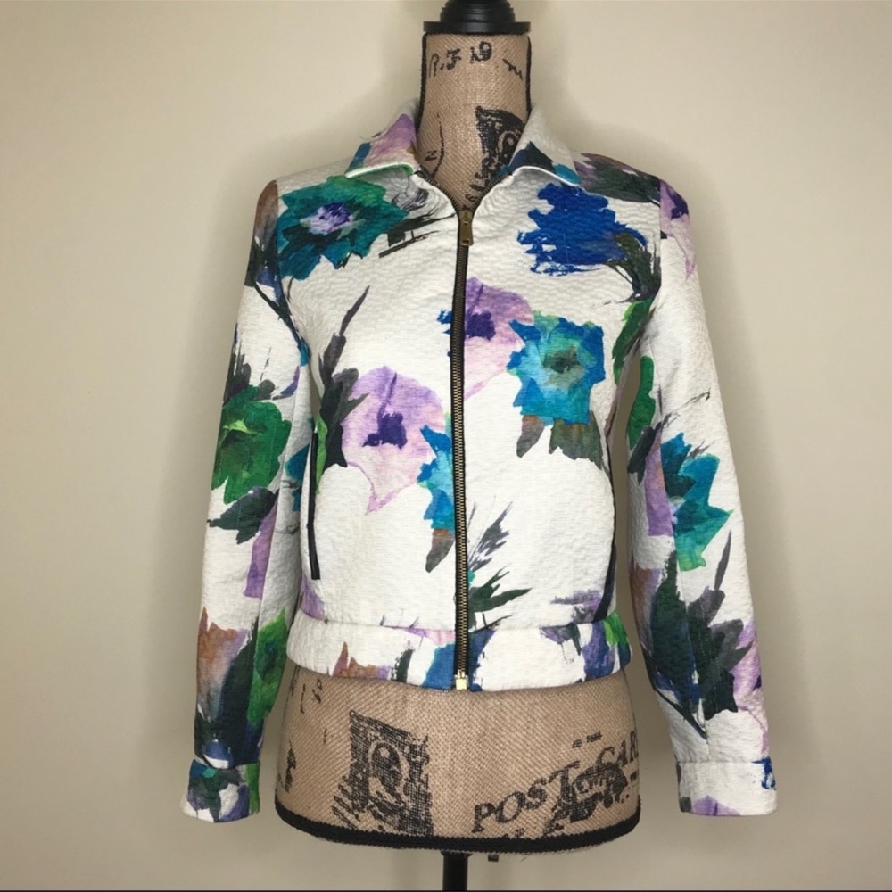 ZARA Floral Bomber Jacket S
